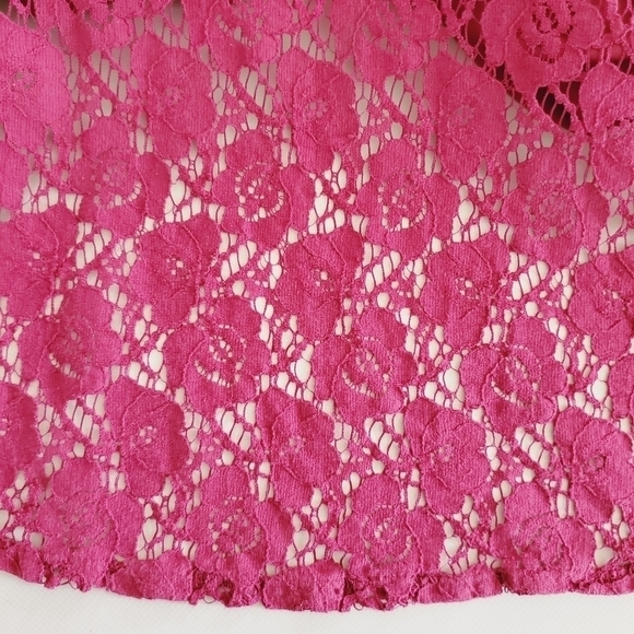 7015 * Xhilaration Lace Spaghetti Strap Mini Dress Magenta Size S - Picture 5 of 9